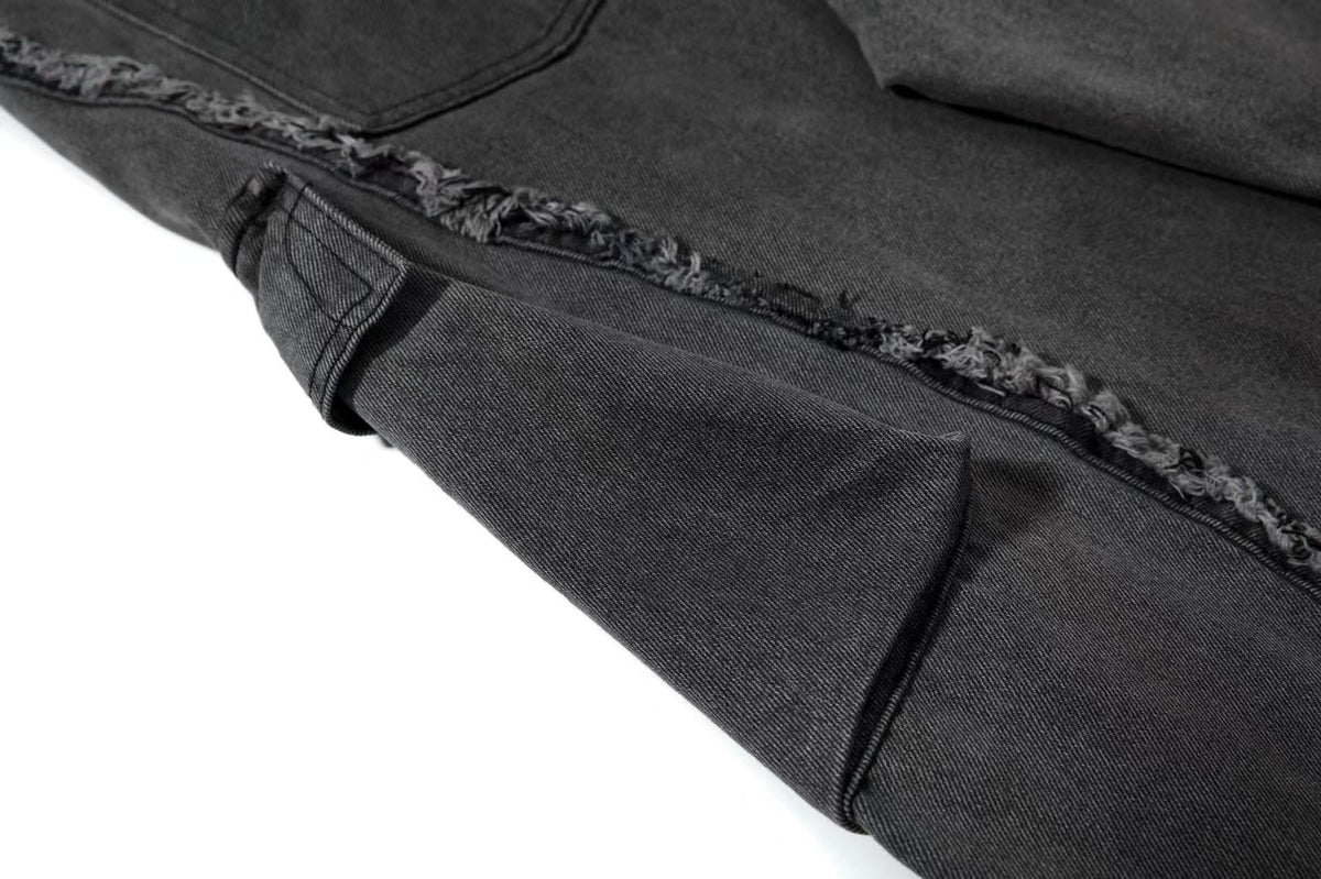 Distressed Stitch Wide-Leg Jeans - OMYGOODS