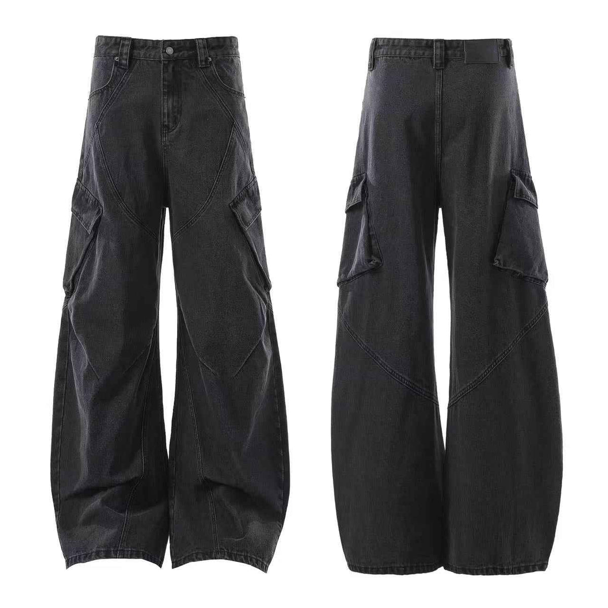 Distressed Wide-Leg Cargo Pants - OMYGOODS