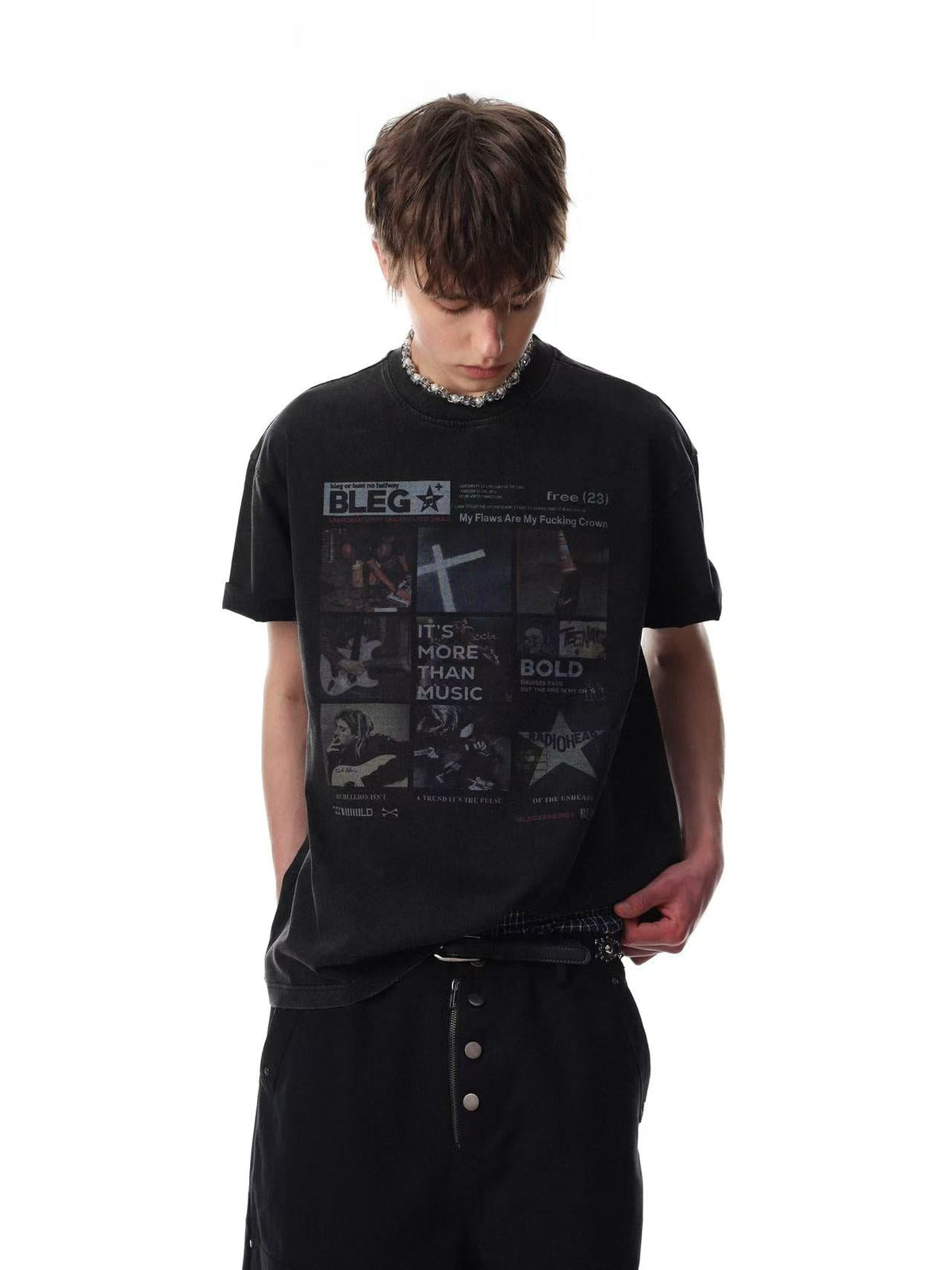 Streetwear Rock Print Short Sleeve - OMYGOODS