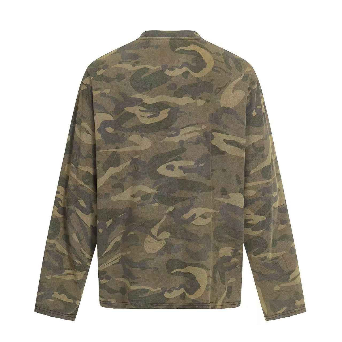 Streetwear Camo Number Print Long Sleeve