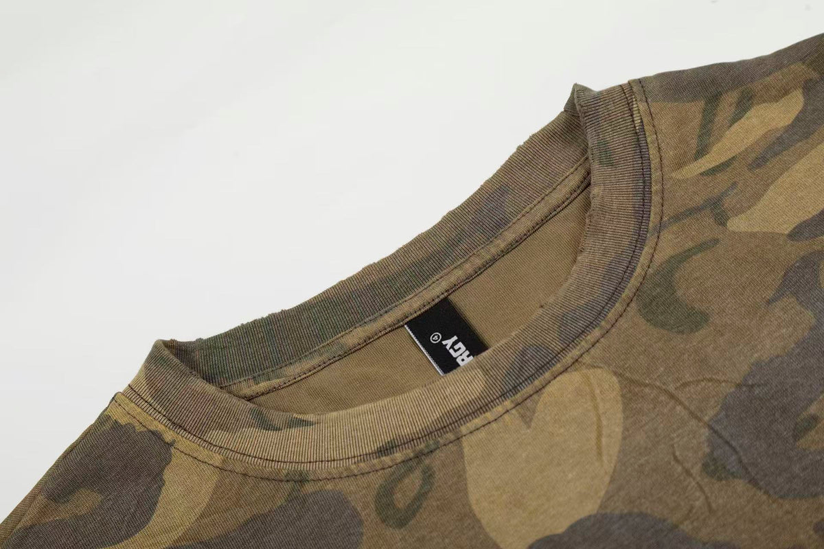 Streetwear Camo Number Print Long Sleeve - OMYGOODS