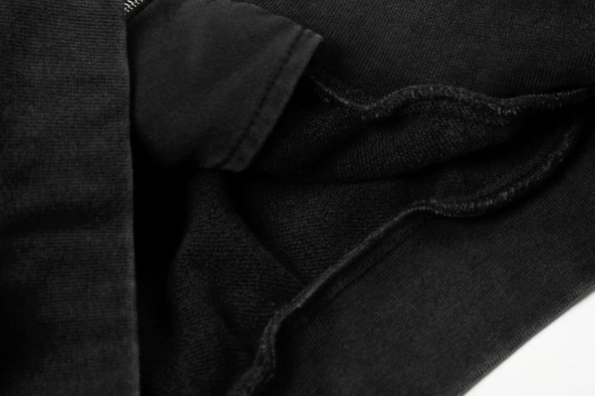Street Style Retro Studded Zip-Up Hoodie - OMYGOODS