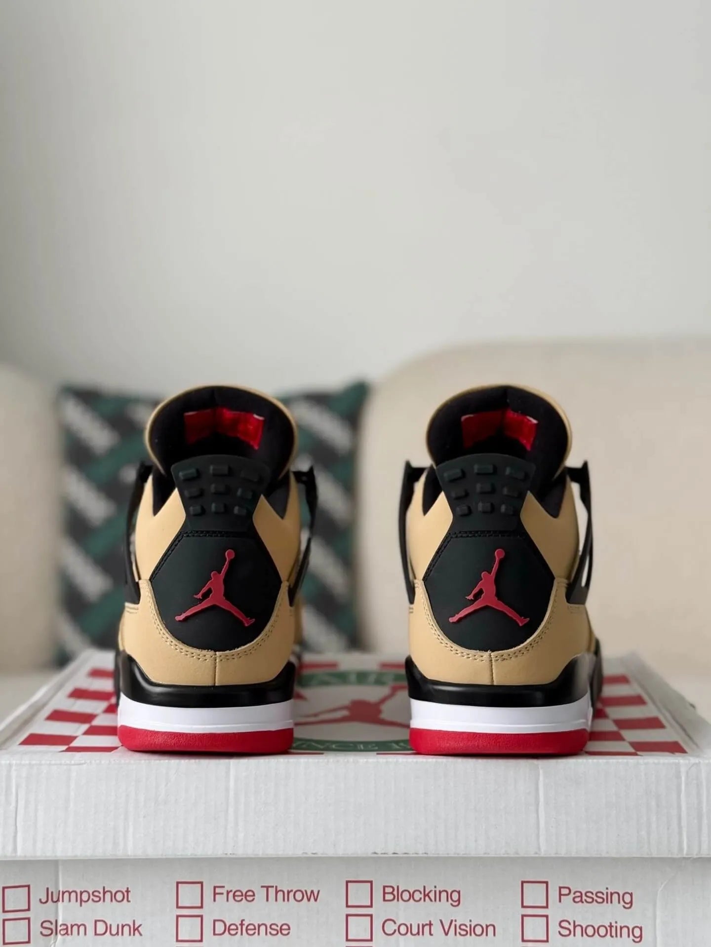 Air Jordan 4 Retro GS ‘Pizza’ Sneakers – Beige, Red & Black - OMYGOODS