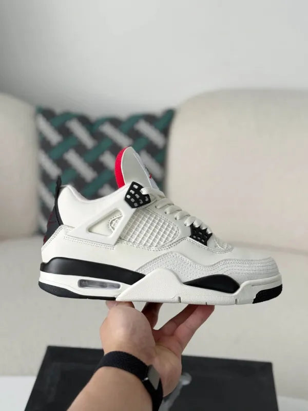 Air Jordan 4 Retro “Flight Club” Sneakers – White, Black & Red - OMYGOODS