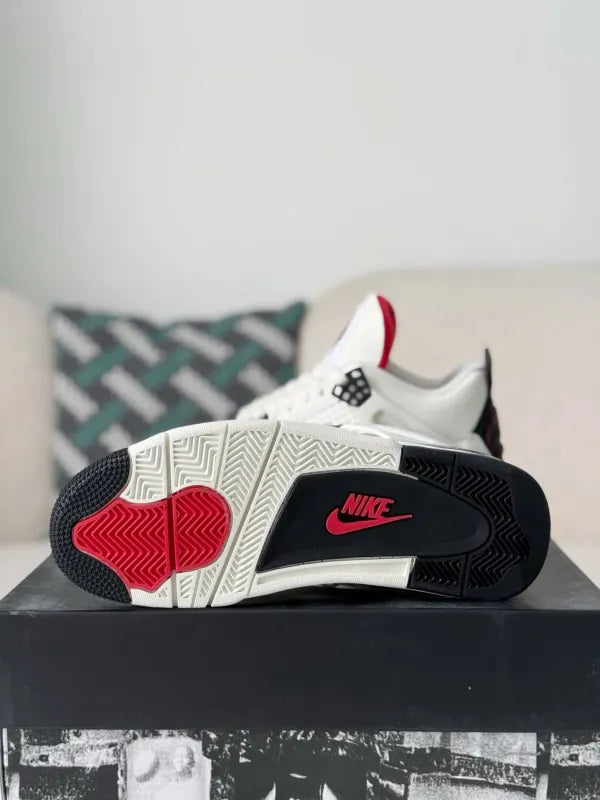 Air Jordan 4 Retro “Flight Club” Sneakers – White, Black & Red - OMYGOODS