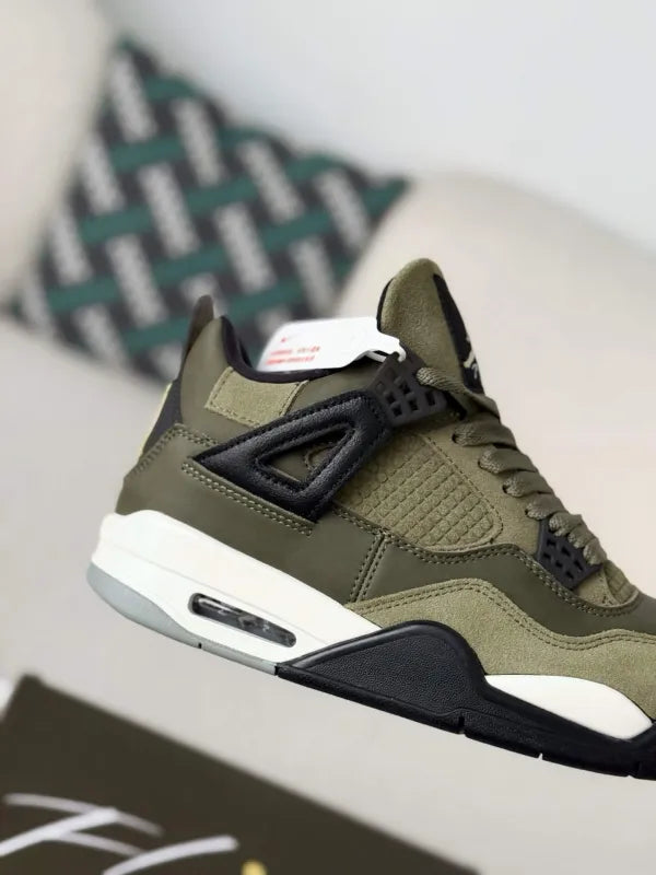 Air Jordan 4 Retro SE Craft “Medium Olive” Sneakers – Olive, Black & Cream - OMYGOODS