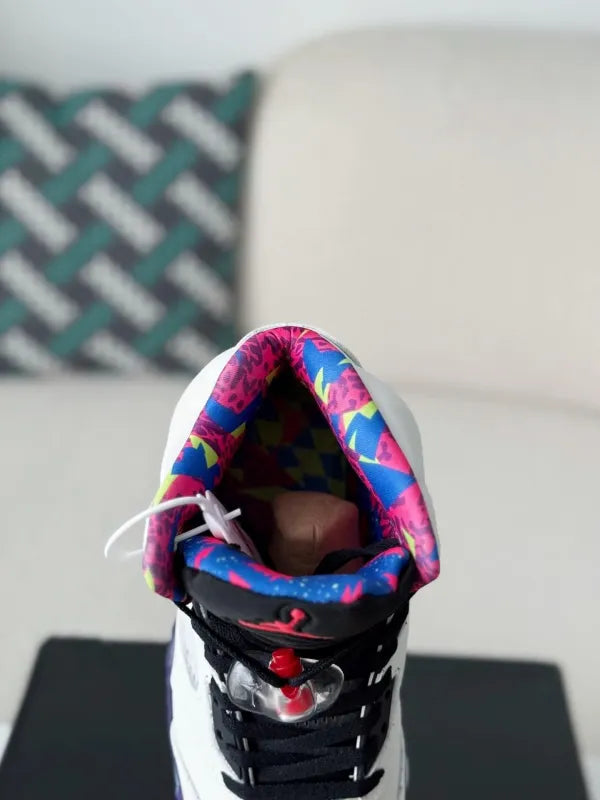 Air Jordan 5 Retro “Alternate Bel-Air” Sneakers – White, Purple & Multi-Color - OMYGOODS