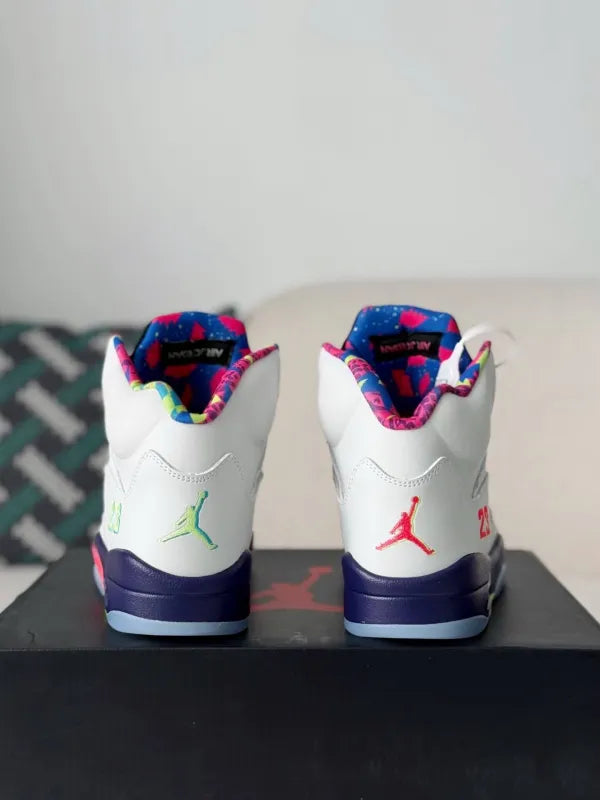 Air Jordan 5 Retro “Alternate Bel-Air” Sneakers – White, Purple & Multi-Color - OMYGOODS