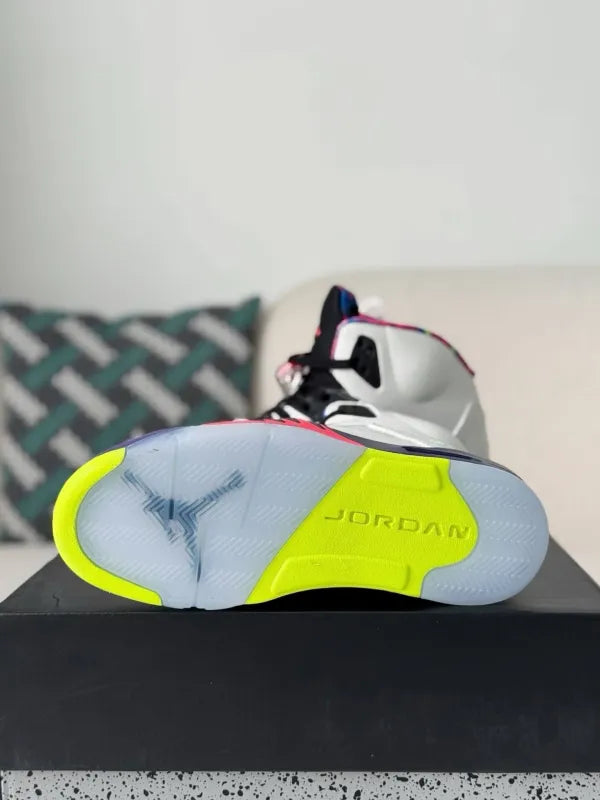 Air Jordan 5 Retro “Alternate Bel-Air” Sneakers – White, Purple & Multi-Color - OMYGOODS