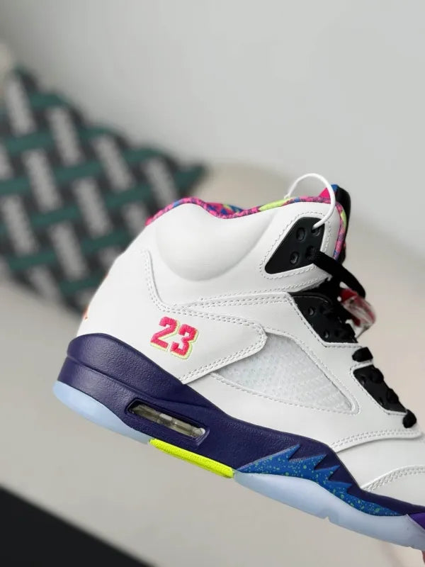 Air Jordan 5 Retro “Alternate Bel-Air” Sneakers – White, Purple & Multi-Color - OMYGOODS