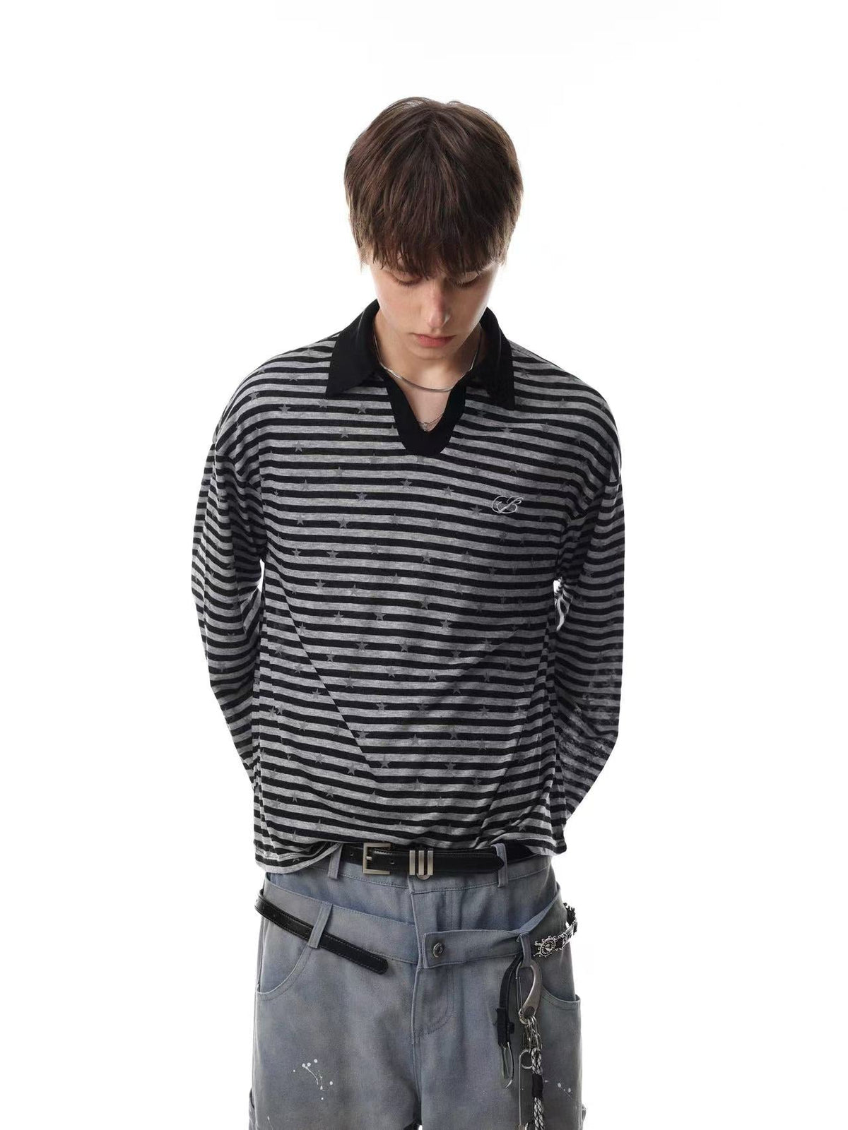 Striped Star Print Long Sleeve - OMYGOODS
