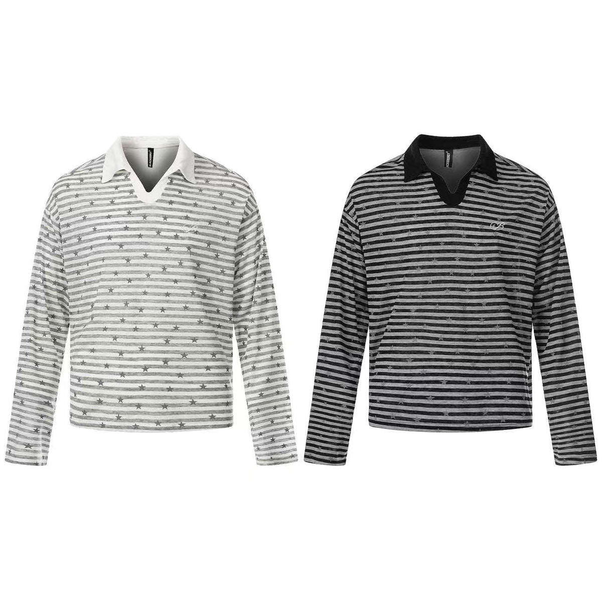 Striped Star Print Long Sleeve - OMYGOODS
