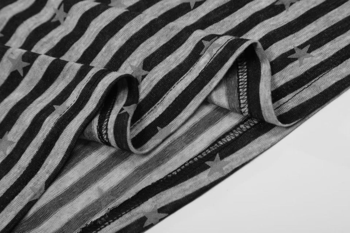 Striped Star Print Long Sleeve - OMYGOODS