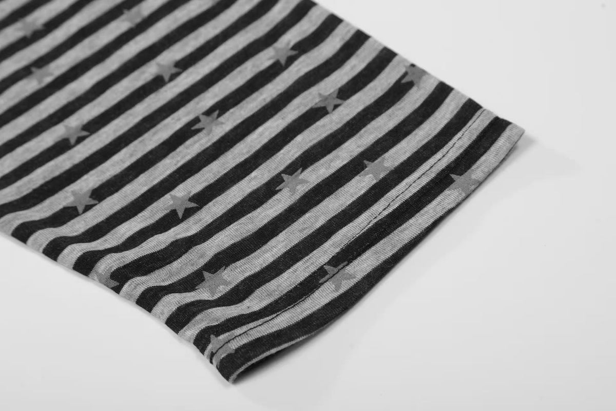 Striped Star Print Long Sleeve - OMYGOODS