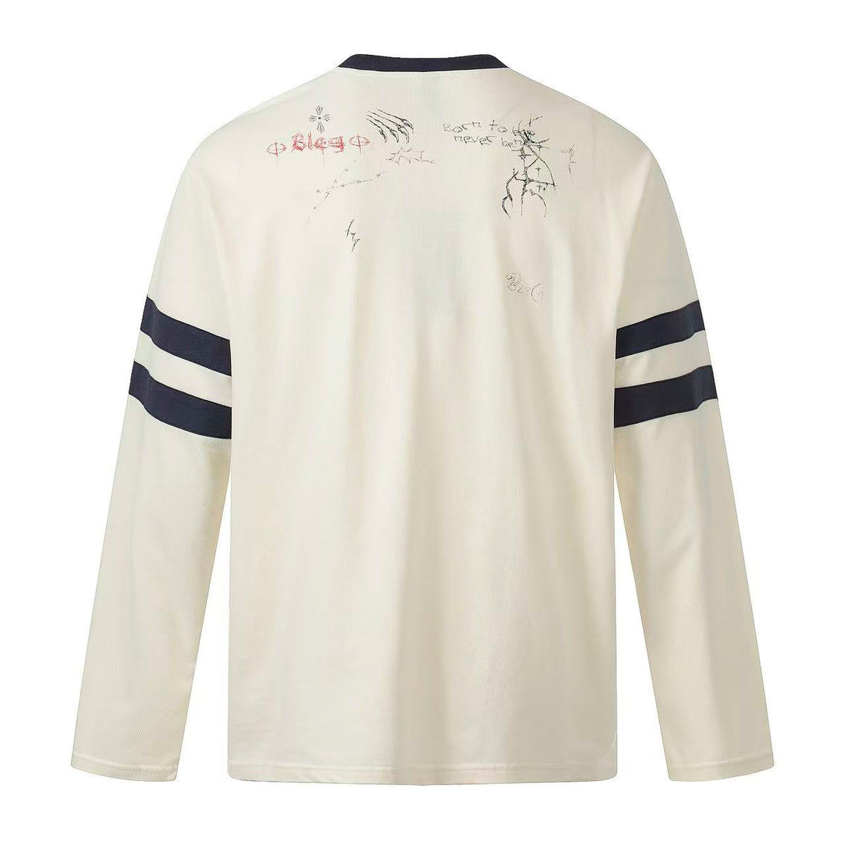 Distressed Patch Number 23 Embroidery Long Sleeve - OMYGOODS