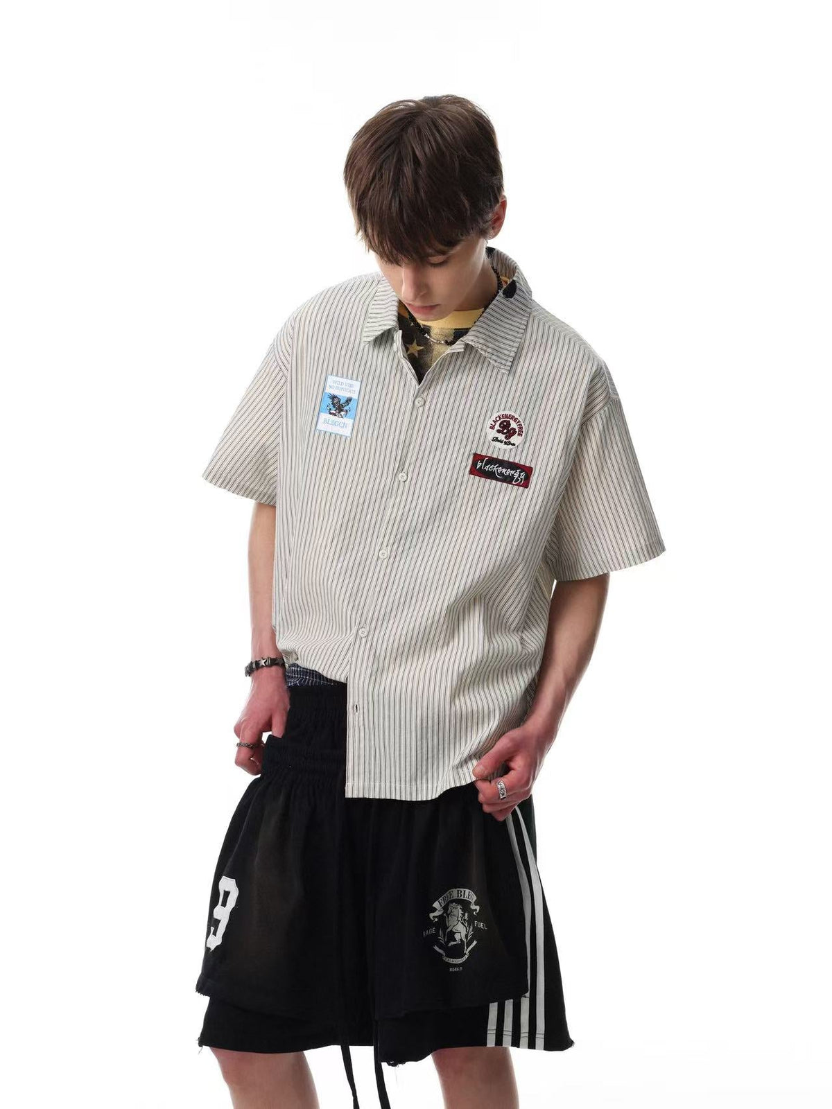 Vintage 7 Graffiti Striped Shirt - OMYGOODS