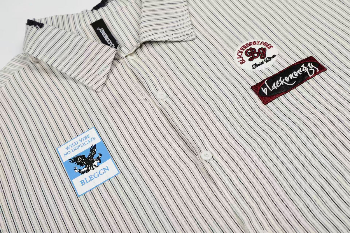 Vintage 7 Graffiti Striped Shirt - OMYGOODS