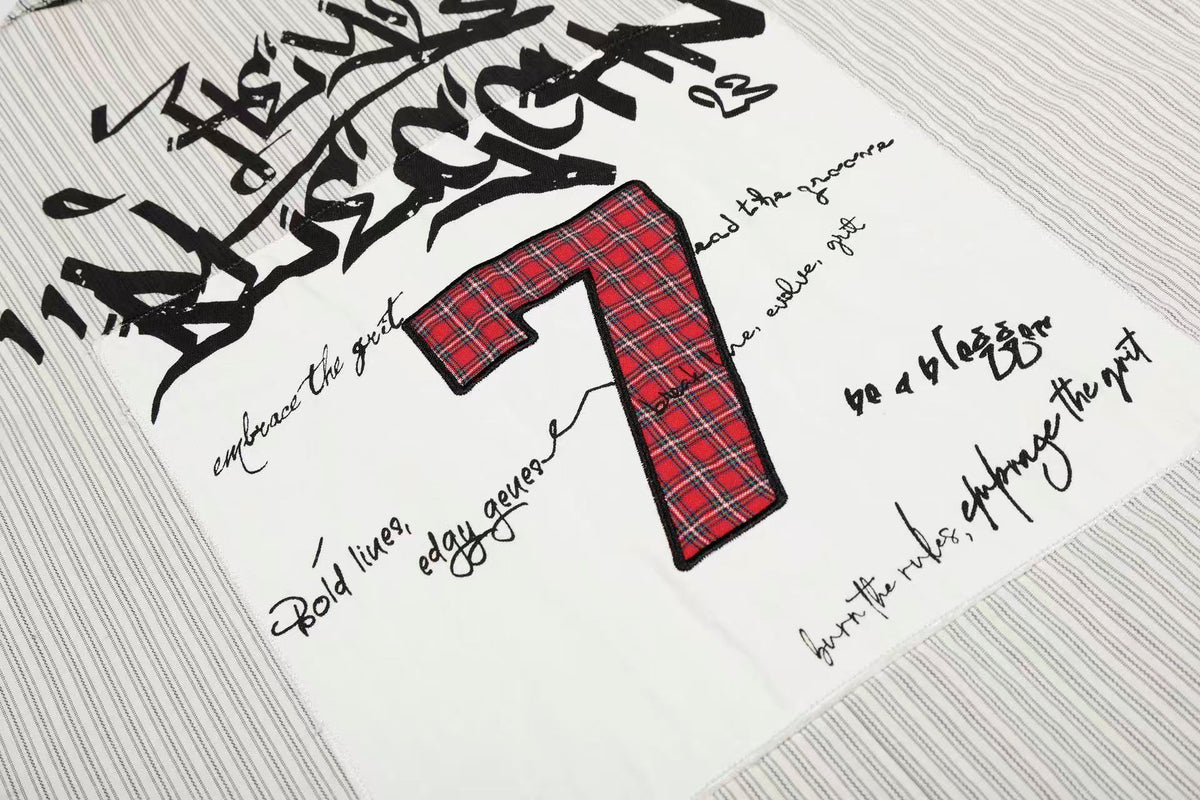 Vintage 7 Graffiti Striped Shirt - OMYGOODS