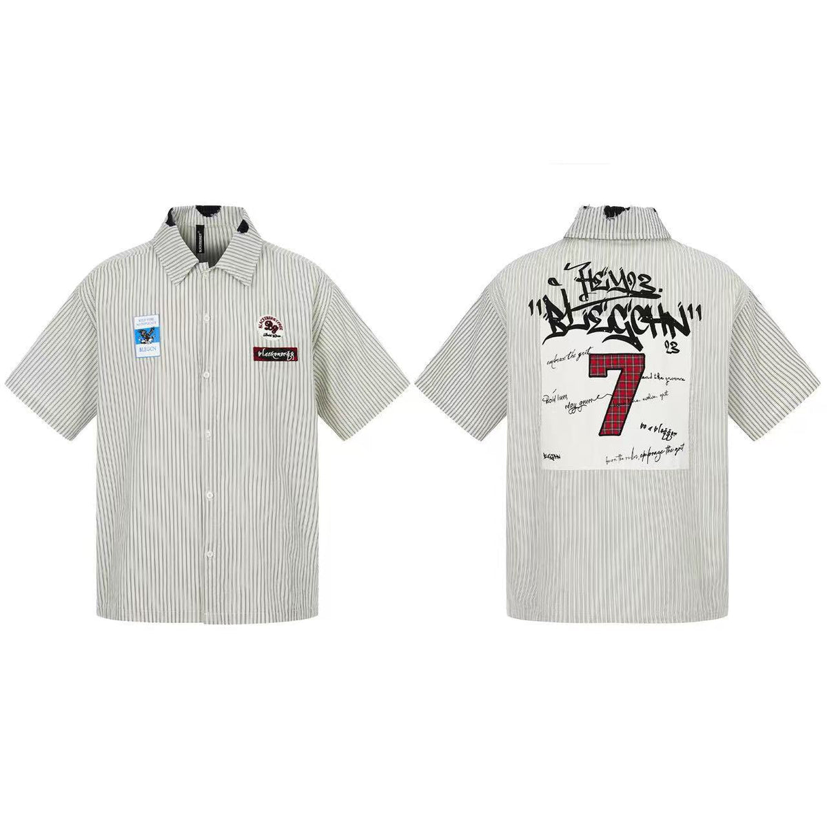 Vintage 7 Graffiti Striped Shirt - OMYGOODS