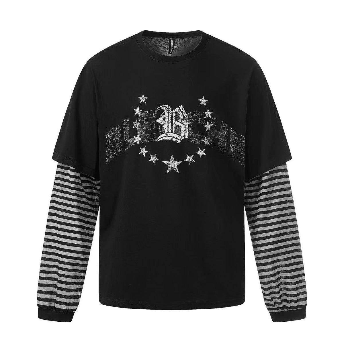 Distressed Star Gothic Fake Two-Piece Long Sleeve - OMYGOODS