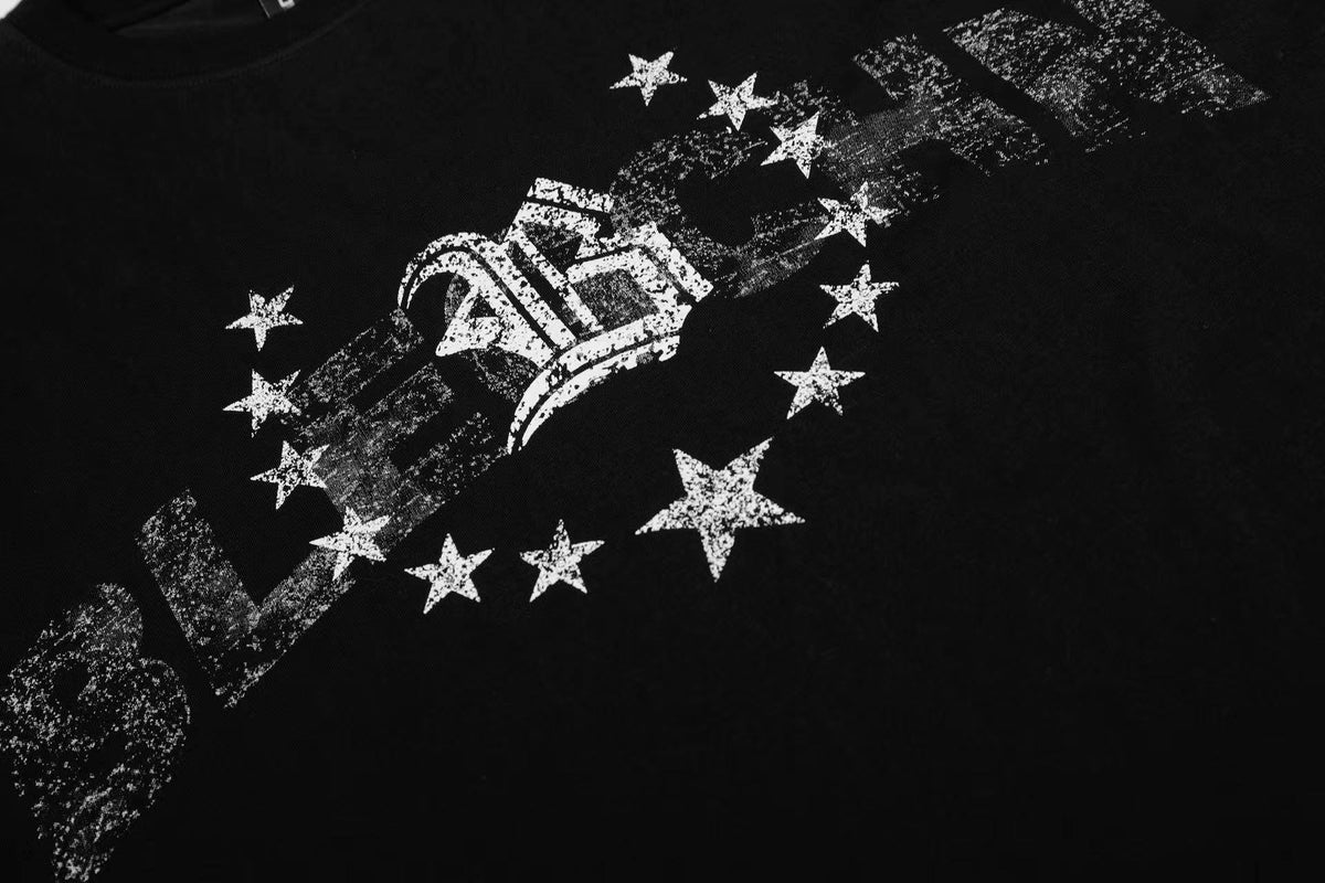 Distressed Star Gothic Fake Two-Piece Long Sleeve - OMYGOODS