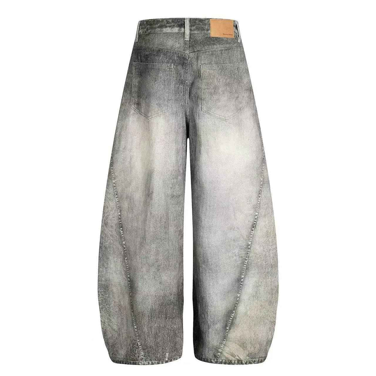 Vintage Washed Curved Seam Baggy Jeans