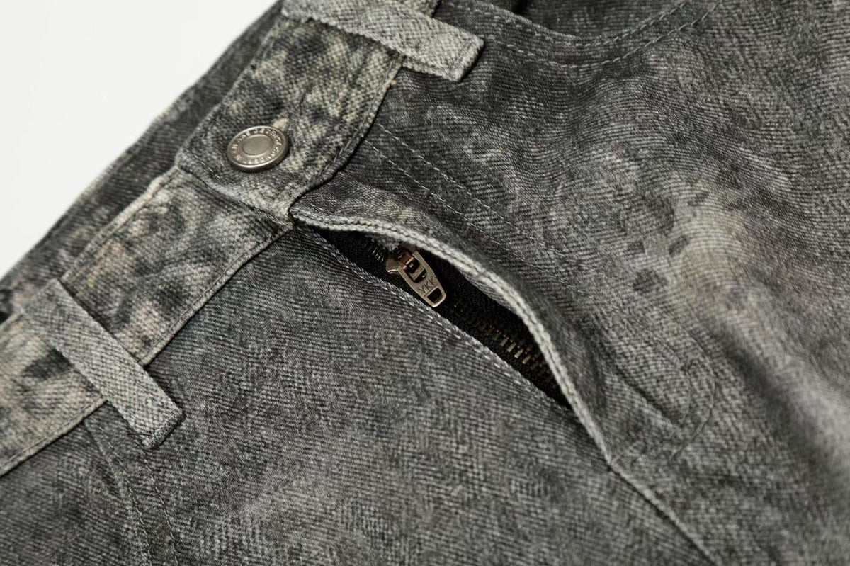 Vintage Washed Curved Seam Baggy Jeans - OMYGOODS