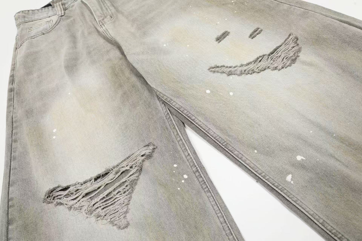 Vintage Washed Ripped Distressed Baggy Jeans - OMYGOODS