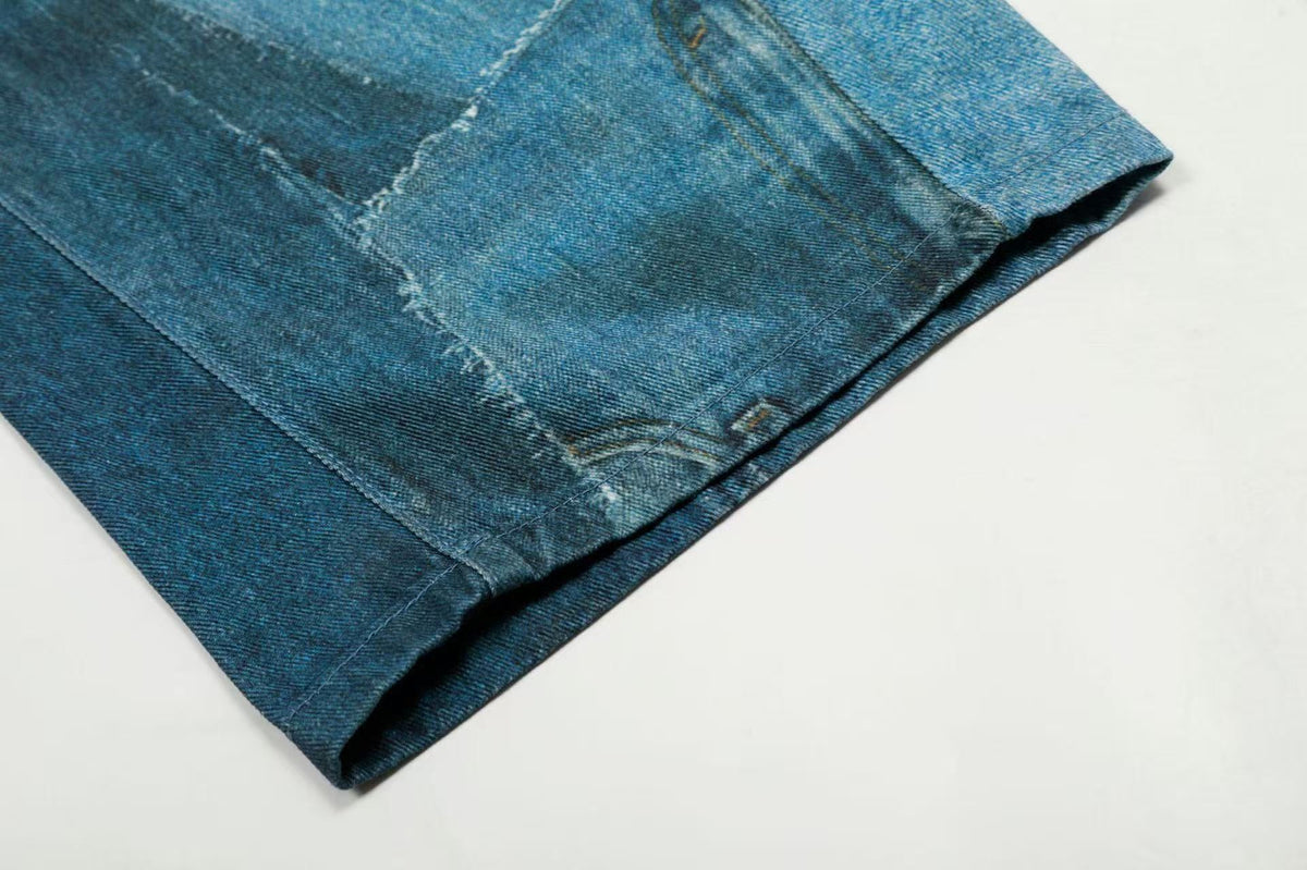 Vintage Patchwork Upcycled Baggy Wide Leg Jeans - OMYGOODS