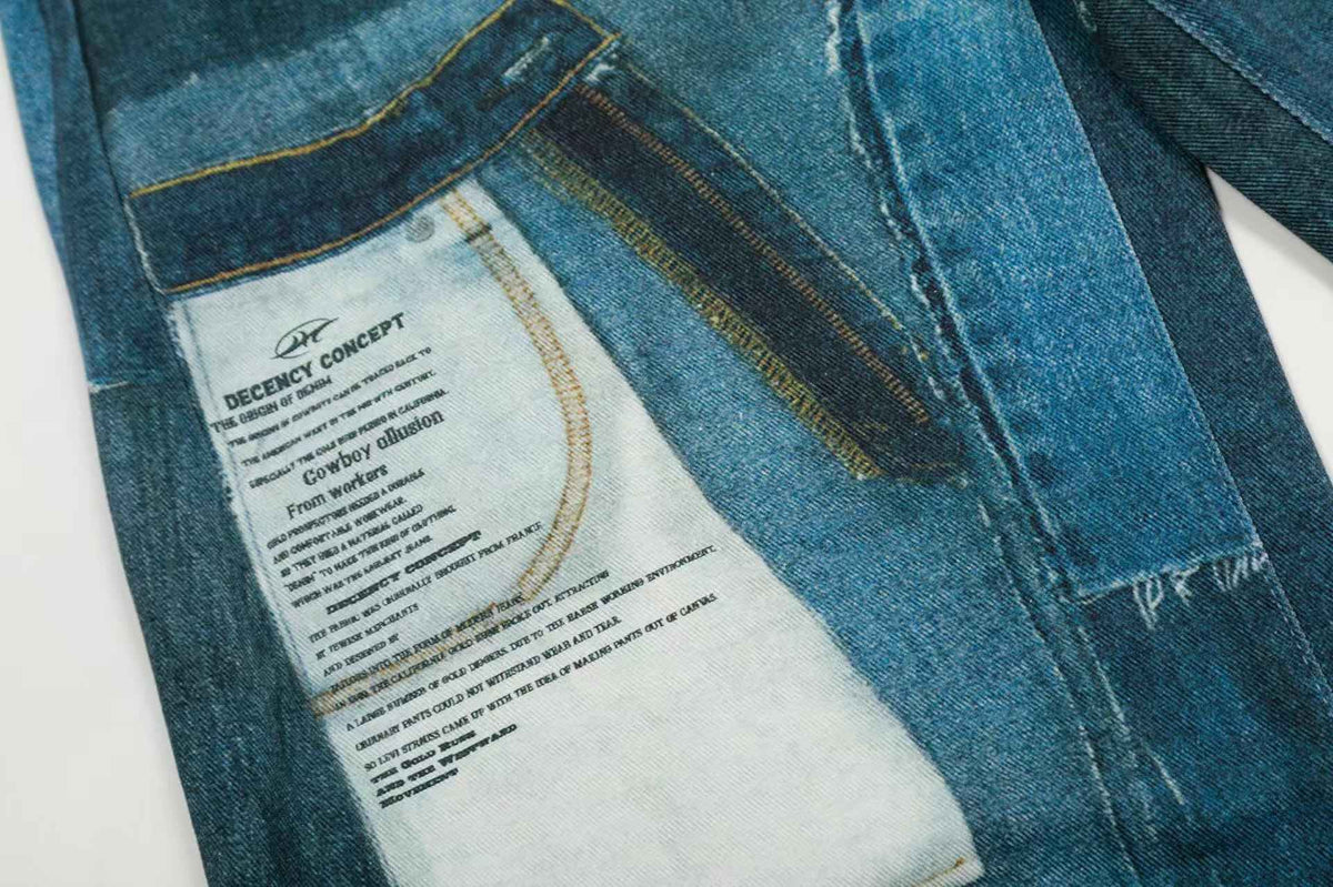 Vintage Patchwork Upcycled Baggy Wide Leg Jeans