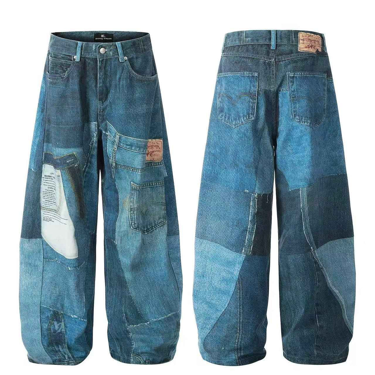 Vintage Patchwork Upcycled Baggy Wide Leg Jeans