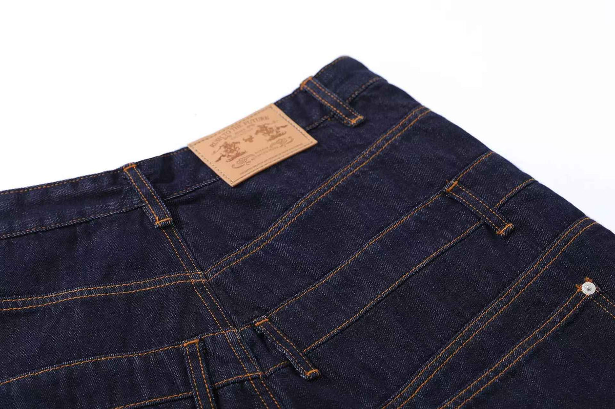 Vintage Washed  Studded Wide-Leg Denim Jorts