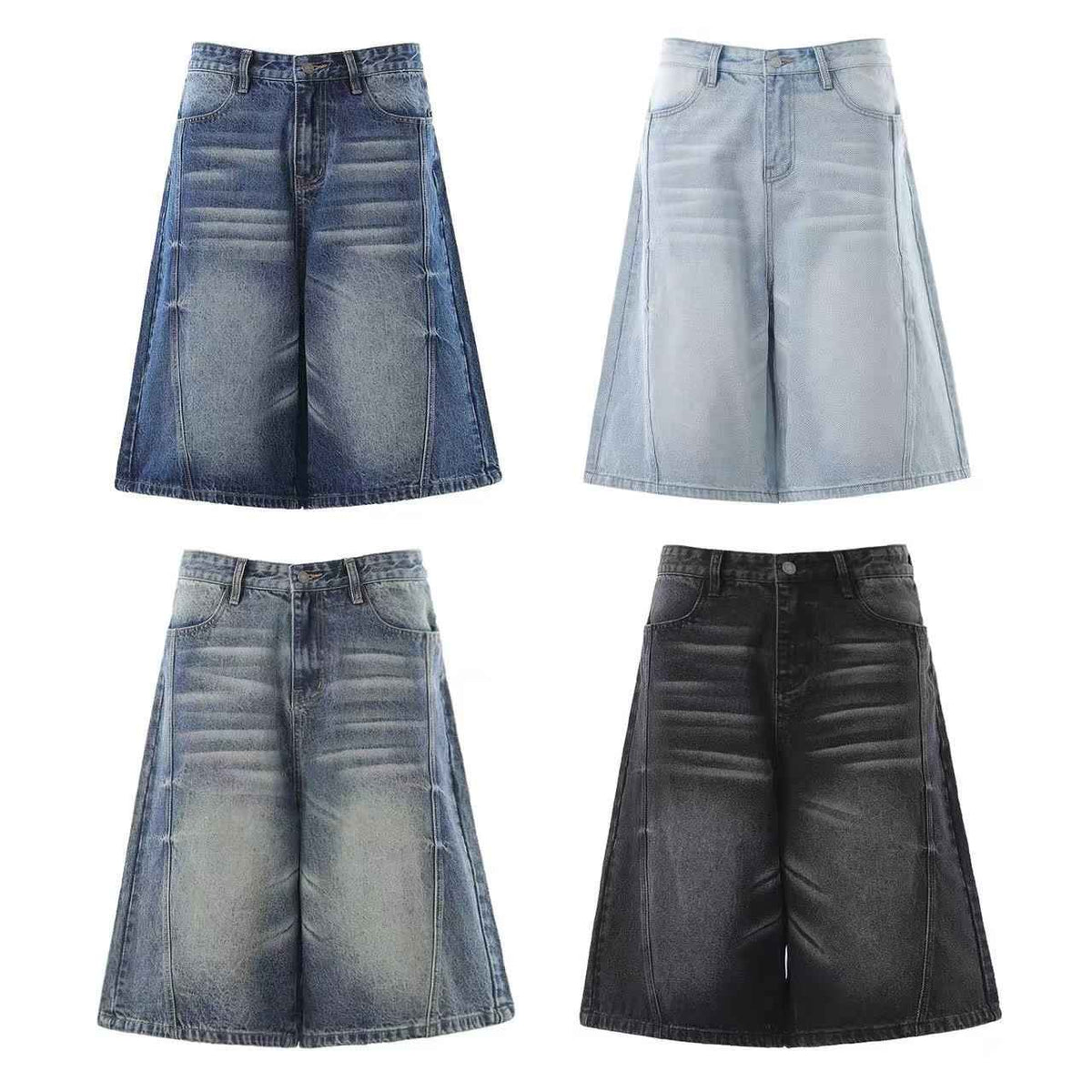 Vintage Wide-Leg Knee-Length Jorts
