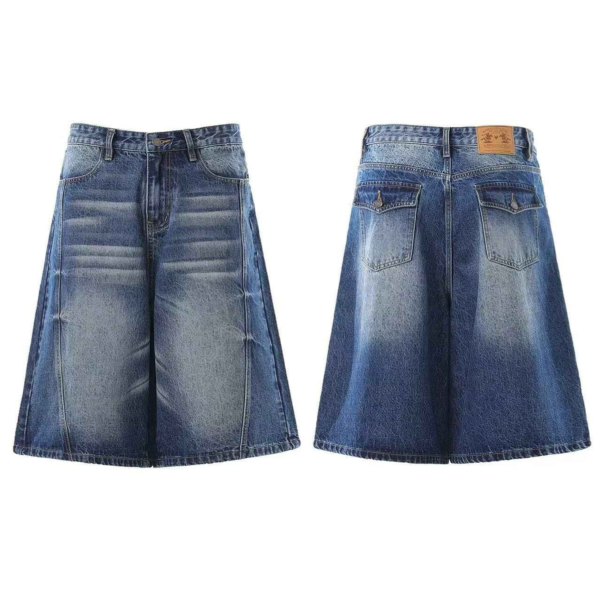 Vintage Wide-Leg Knee-Length Jorts