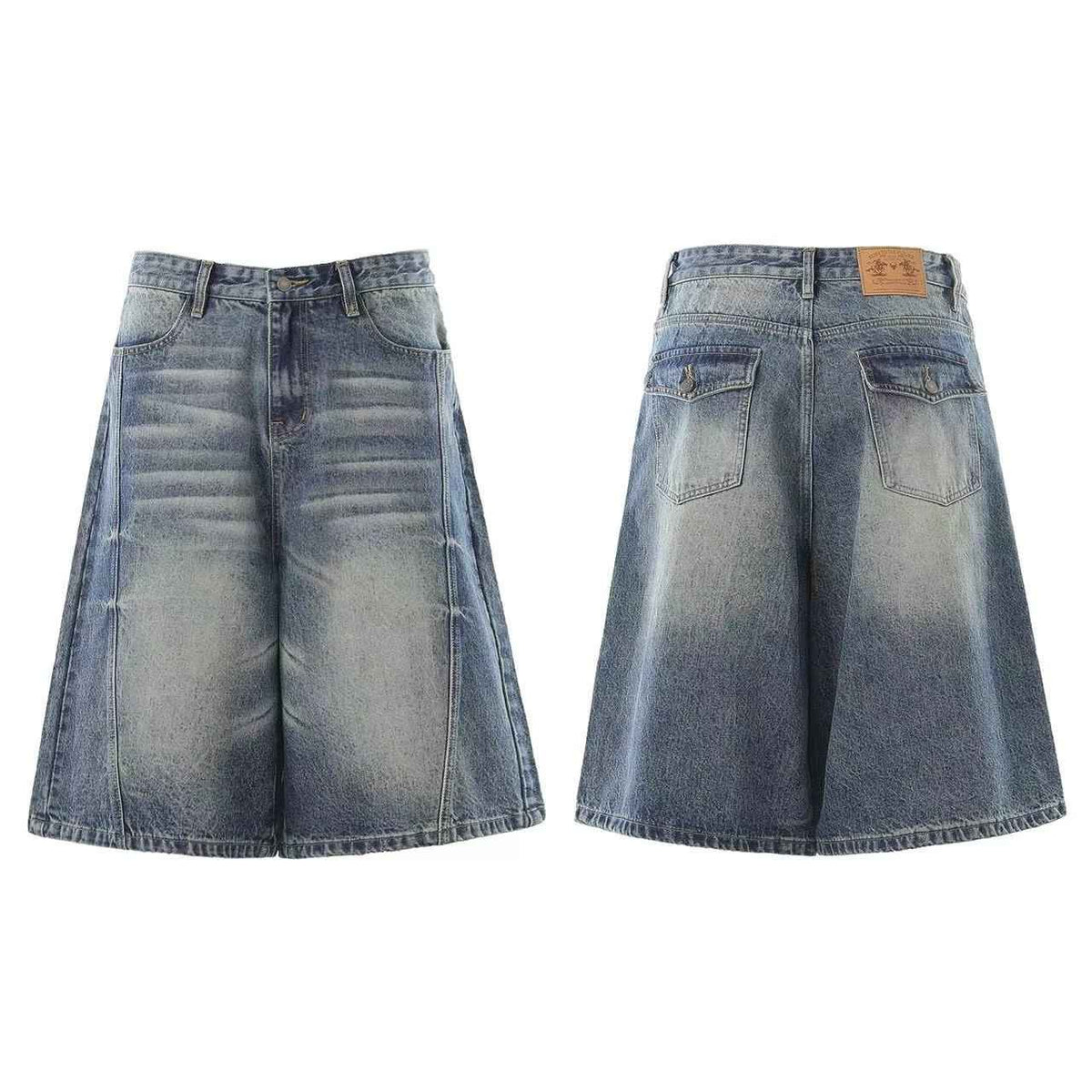 Vintage Wide-Leg Knee-Length Jorts