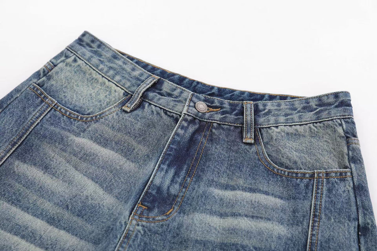 Vintage Wide-Leg Knee-Length Jorts - OMYGOODS