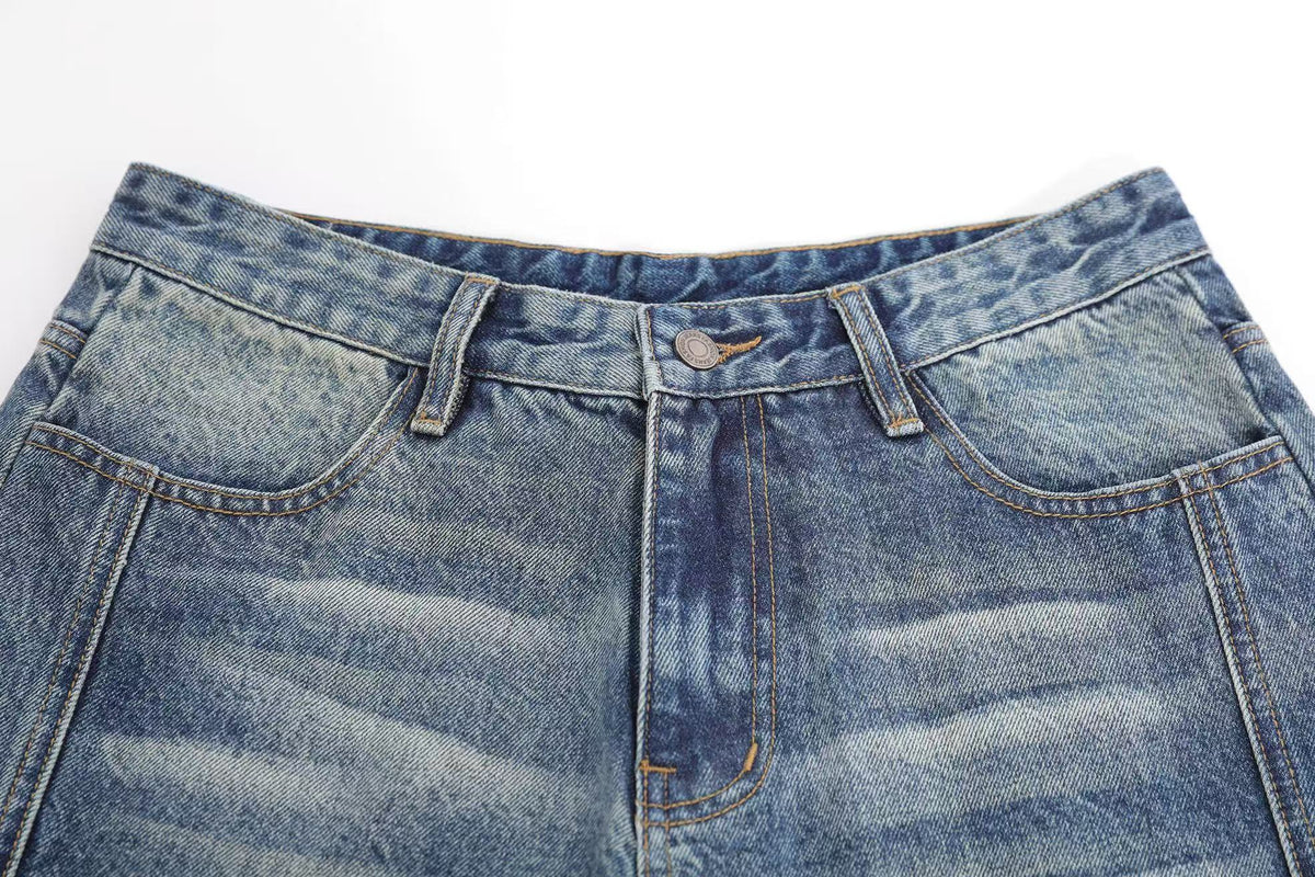 Vintage Wide-Leg Knee-Length Jorts - OMYGOODS
