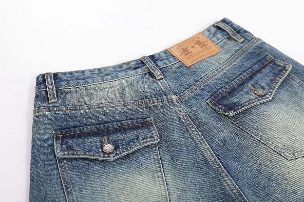 Vintage Wide-Leg Knee-Length Jorts - OMYGOODS