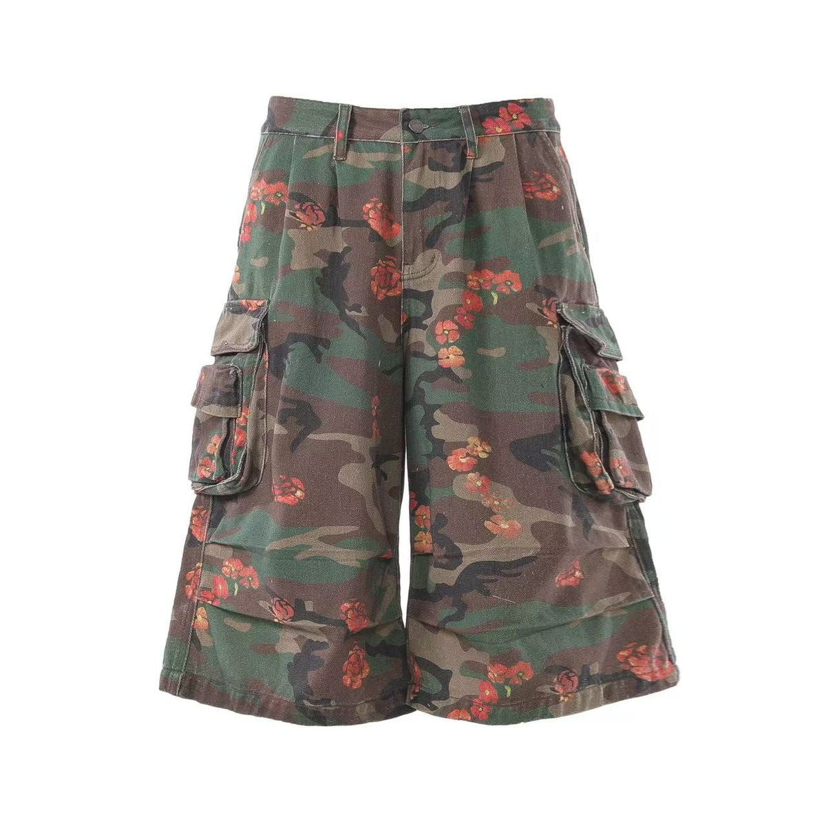 Camo Floral Baggy Wide-Leg Jorts - OMYGOODS