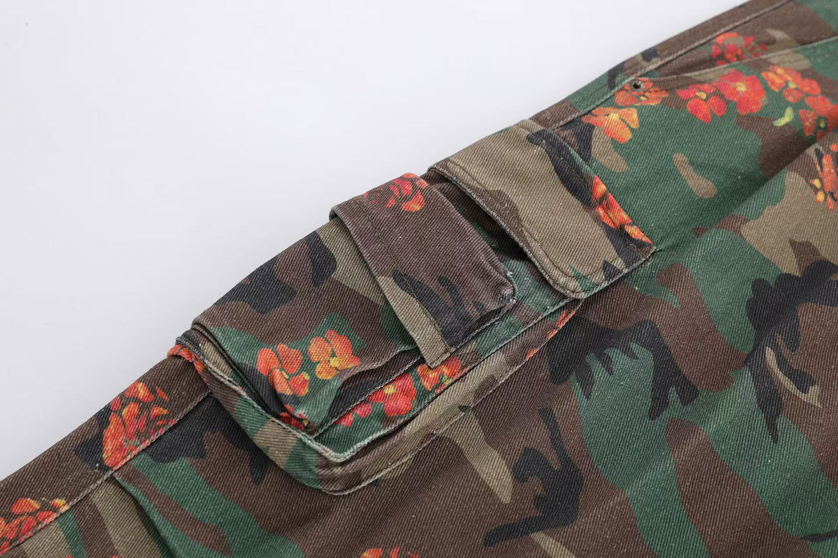 Camo Floral Baggy Wide-Leg Jorts - OMYGOODS