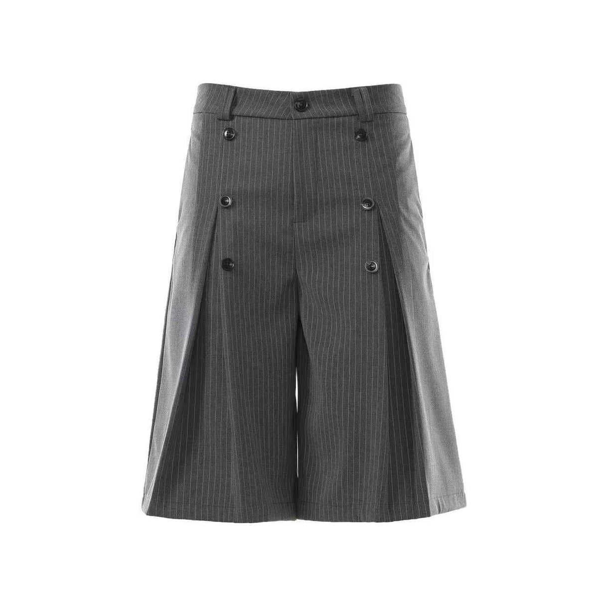 Pinstripe Double Breasted Wide-Leg Jorts - OMYGOODS