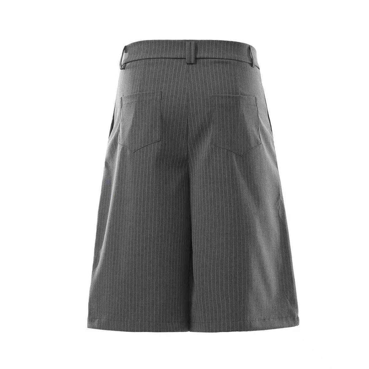 Pinstripe Double Breasted Wide-Leg Jorts - OMYGOODS
