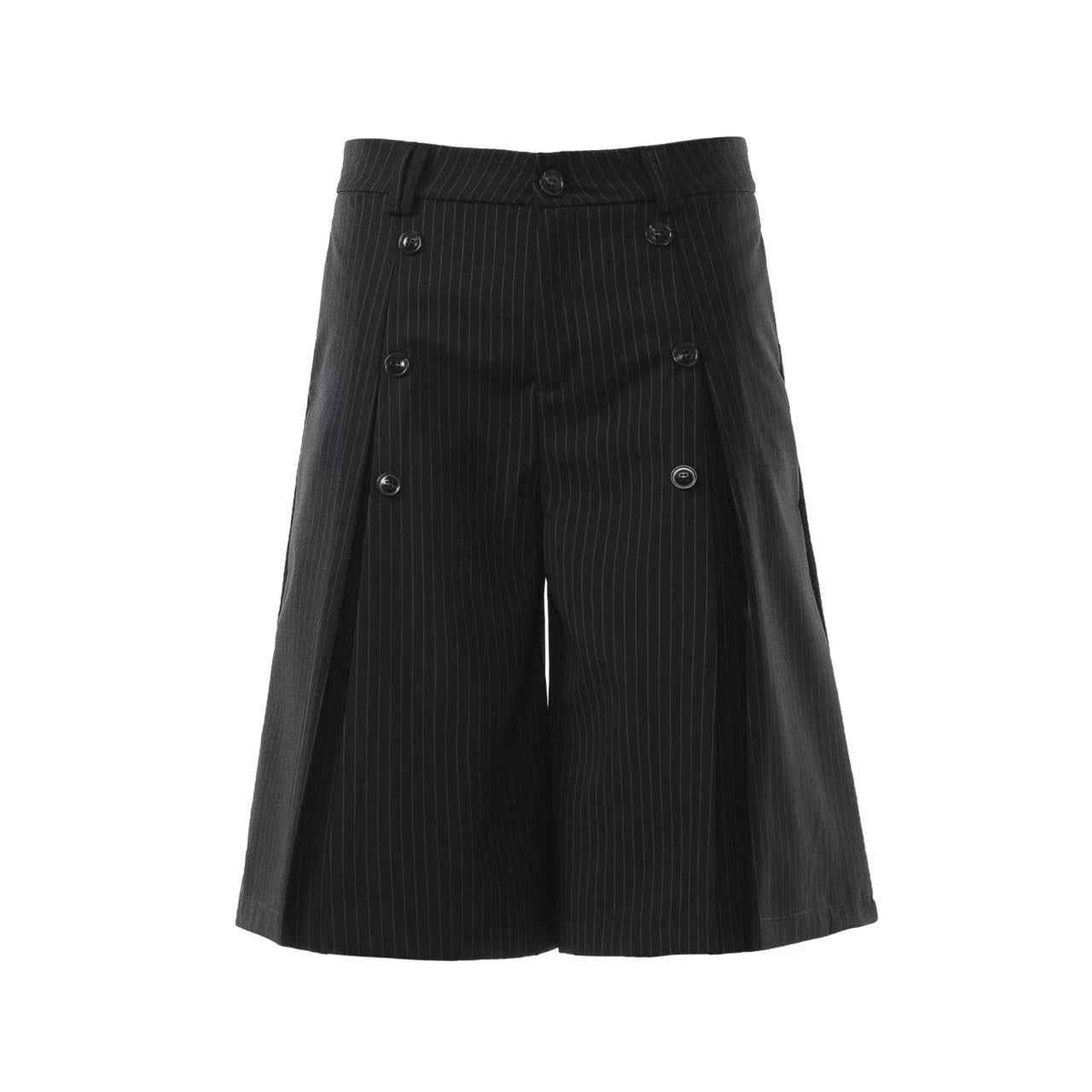 Pinstripe Double Breasted Wide-Leg Jorts - OMYGOODS
