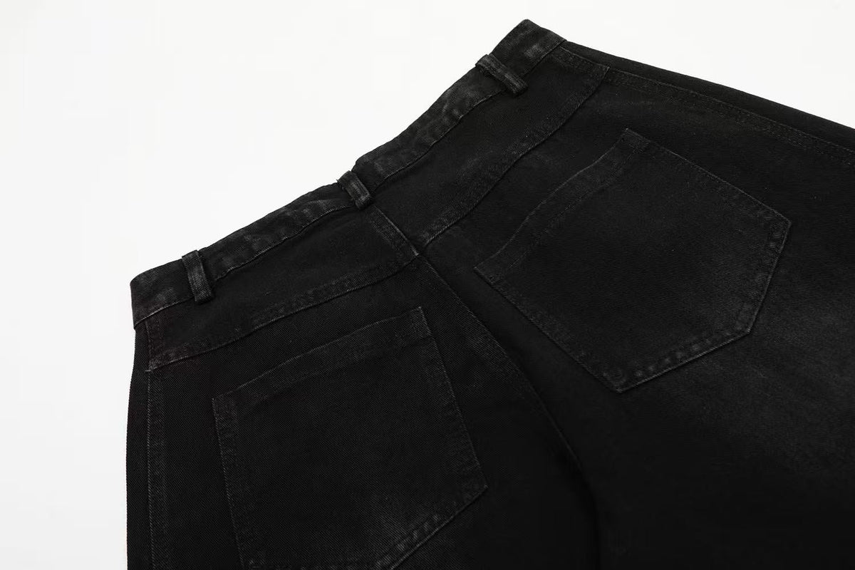 Contrast Striped Stitching Baggy Jeans - OMYGOODS