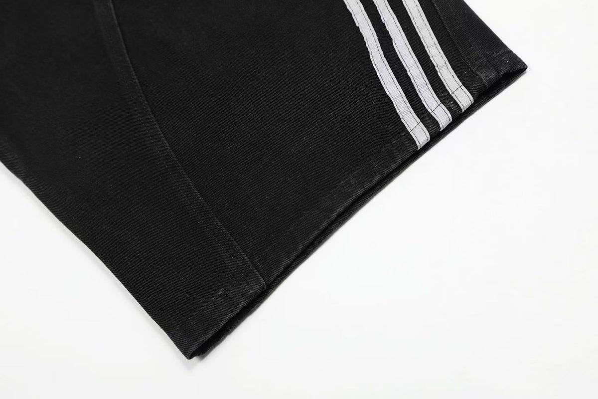 Contrast Striped Stitching Baggy Jeans - OMYGOODS