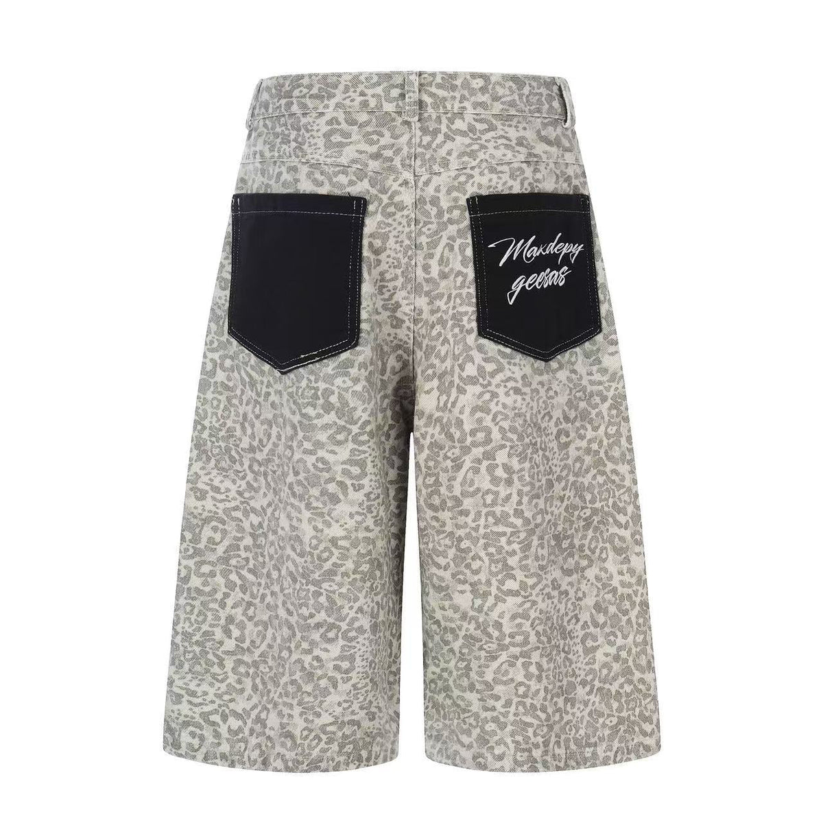 Distressed Leopard Print Baggy Wide-Leg Jorts - OMYGOODS