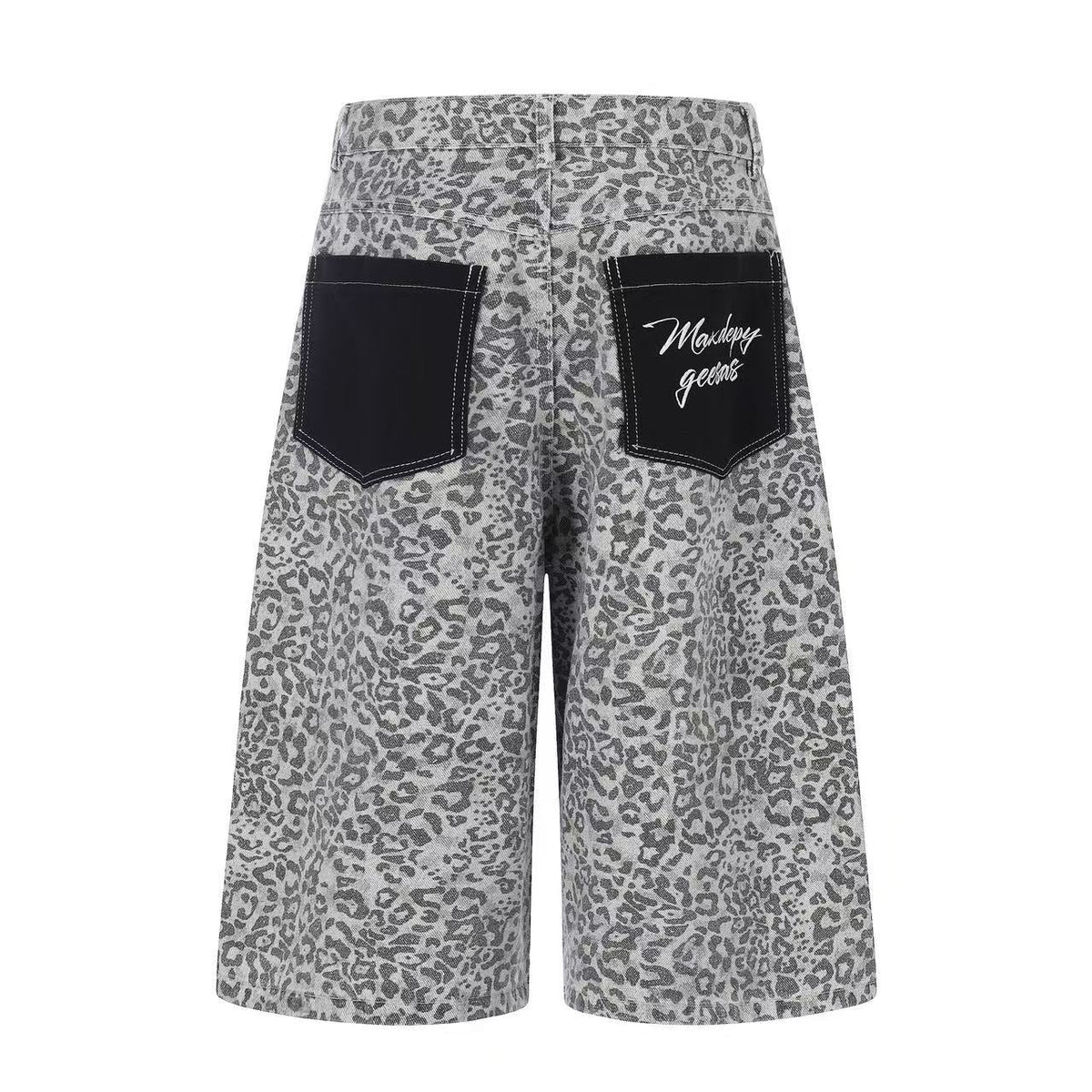 Distressed Leopard Print Baggy Wide-Leg Jorts - OMYGOODS