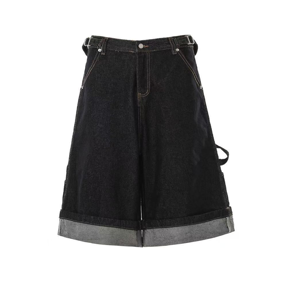 Vintage Contrast Carpenter Wide-Leg Jorts - OMYGOODS
