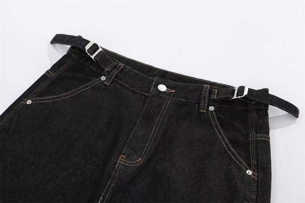 Vintage Contrast Carpenter Wide-Leg Jorts - OMYGOODS