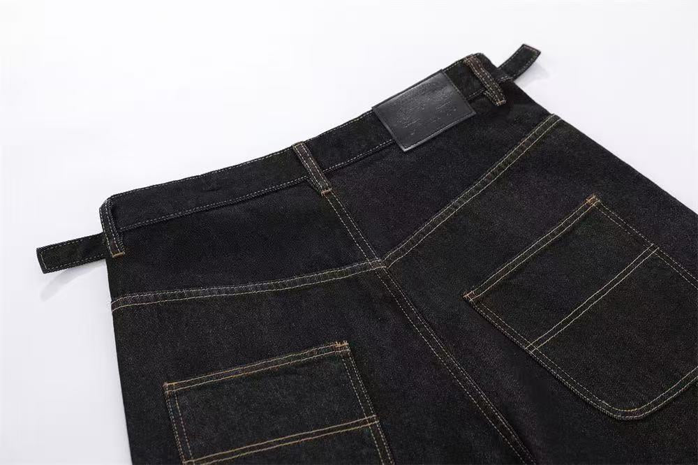Vintage Contrast Carpenter Wide-Leg Jorts - OMYGOODS